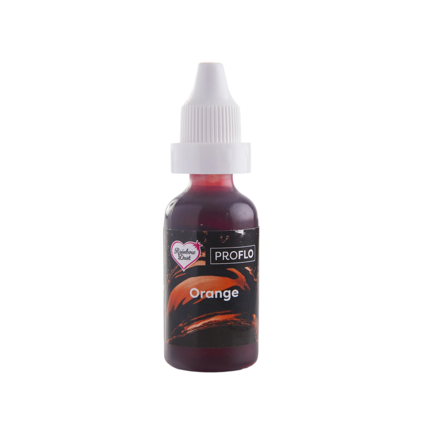 colorant orange, colorant liquide pâtisserie, ProFlo Rainbow Dust, colorant aérographe vegan, colorant kasher orange, colorant alimentaire intense
