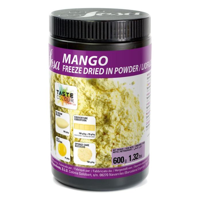 Pot de 600 g de poudre de mangue lyophilisée Sosa – gamme Taste Colour