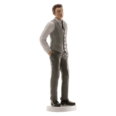 Figurine - Homme Gilet Gris 16cm - DEKORA