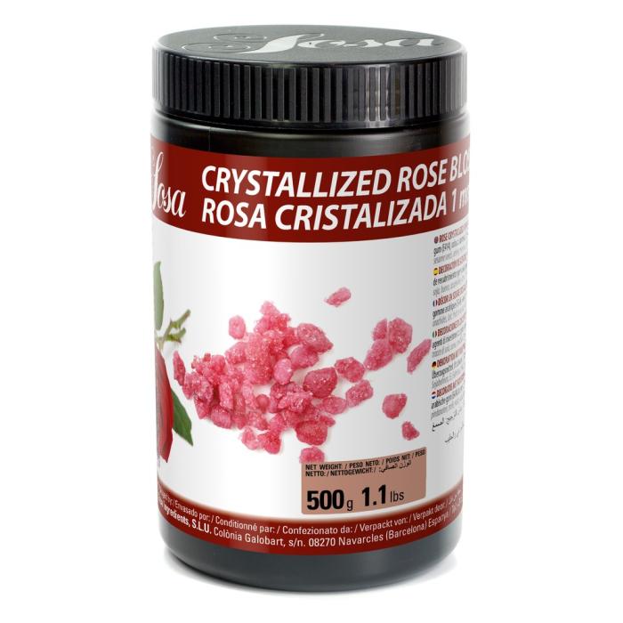 Pot de 500 g de fleurs de rose cristallisées 1 mm – Sosa Ingredients
