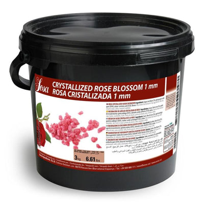Seau 3 kg de fleurs de rose cristallisées 1 mm – Sosa Ingredients