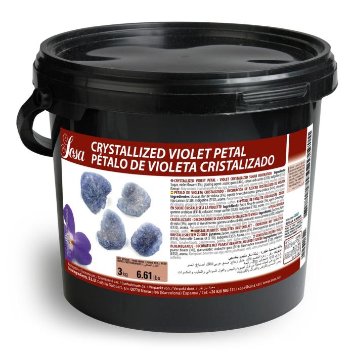 Fleurs de violette cristallisées 1 mm – pot de 3 kg – Sosa Ingredients