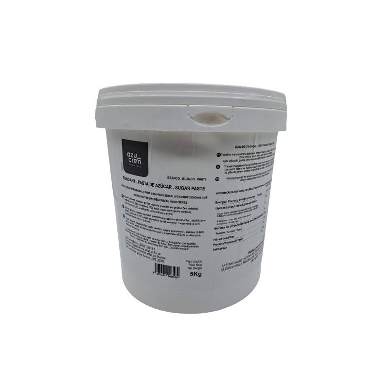 Pâte à sucre Azucren Azudant 5 kg – Fondant blanc premium au goût de guimauve