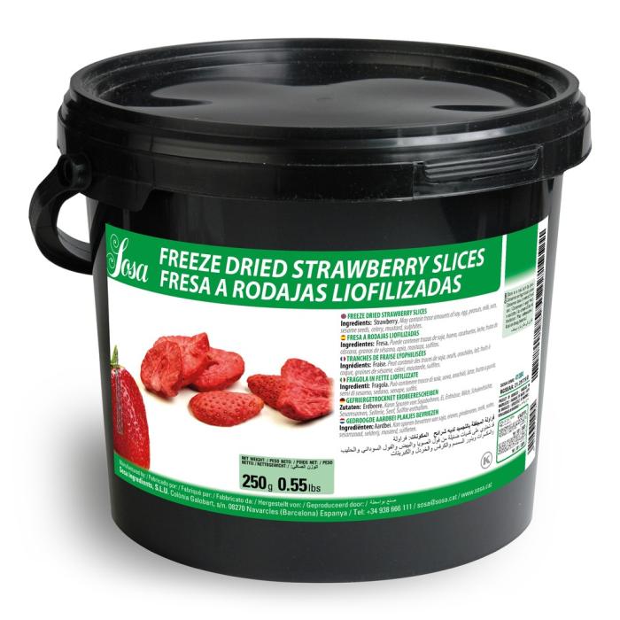 Fraises lyophilisées en tranches Sosa Ingredients – pot 250 g