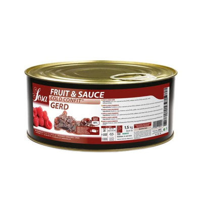 Framboises entières confites 15x15 mm Sosa – pot 1,5 kg
