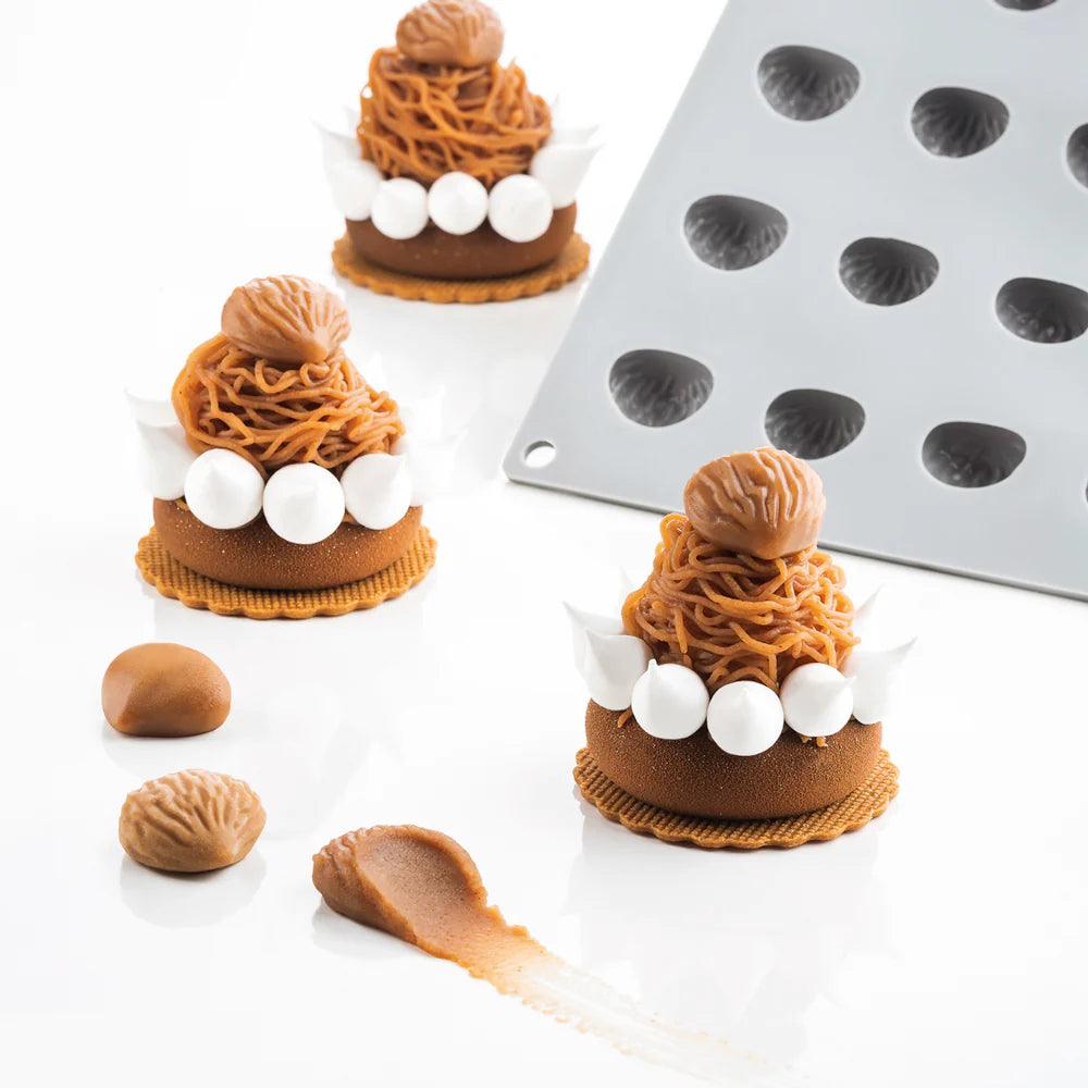 moule châtaigne silicone, moule Pavoni GG011, moule marron glacé, moule silicone professionnel, moule Pavoni chestnut