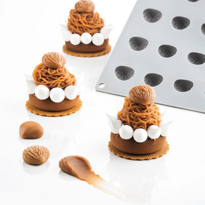 moule châtaigne silicone, moule Pavoni GG011, moule marron glacé, moule silicone professionnel, moule Pavoni chestnut