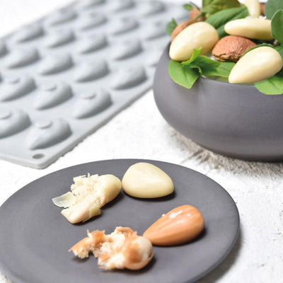 moule amande silicone, moule pavoni gg013, moule chocolat professionnel, moule pâtisserie amande, moule silicone 30 cavités, pavoni almond gg013