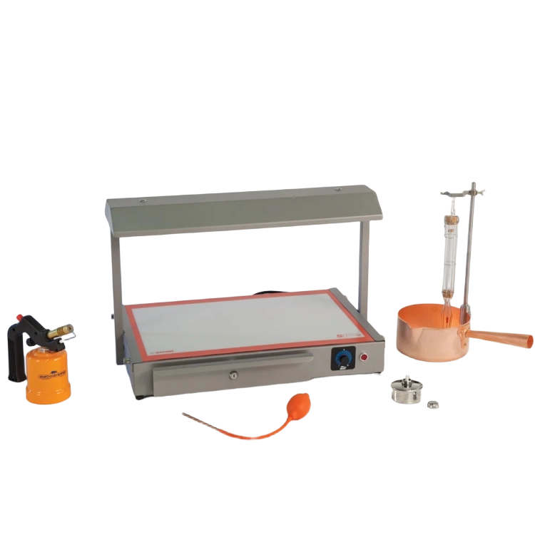 Lampe à sucre professionnelle en acier inox complète avec accessoires – chalumeau, pompe cuivre, casserole et caramélomètre
