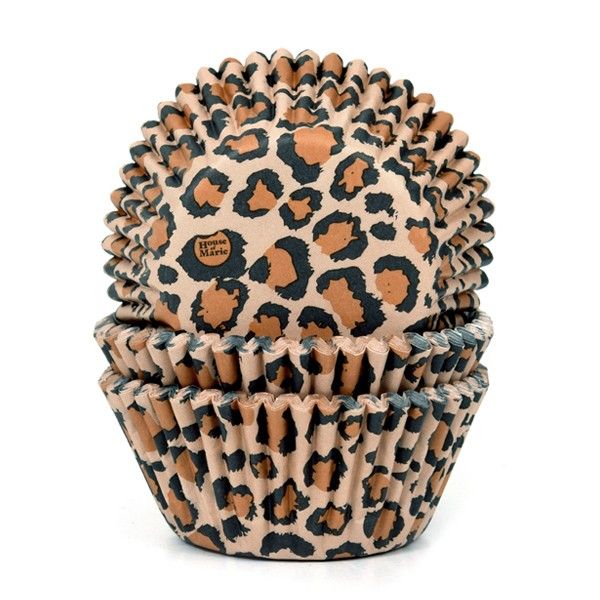 50 Cupcake Cases - Brown Leopard