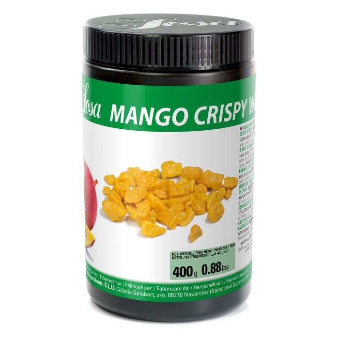 Pépites de mangue lyophilisées crispy wet proof Sosa 400 g