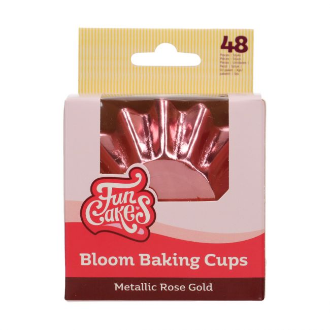 48 pirottini Bloom per cupcake - Oro rosa metallizzato