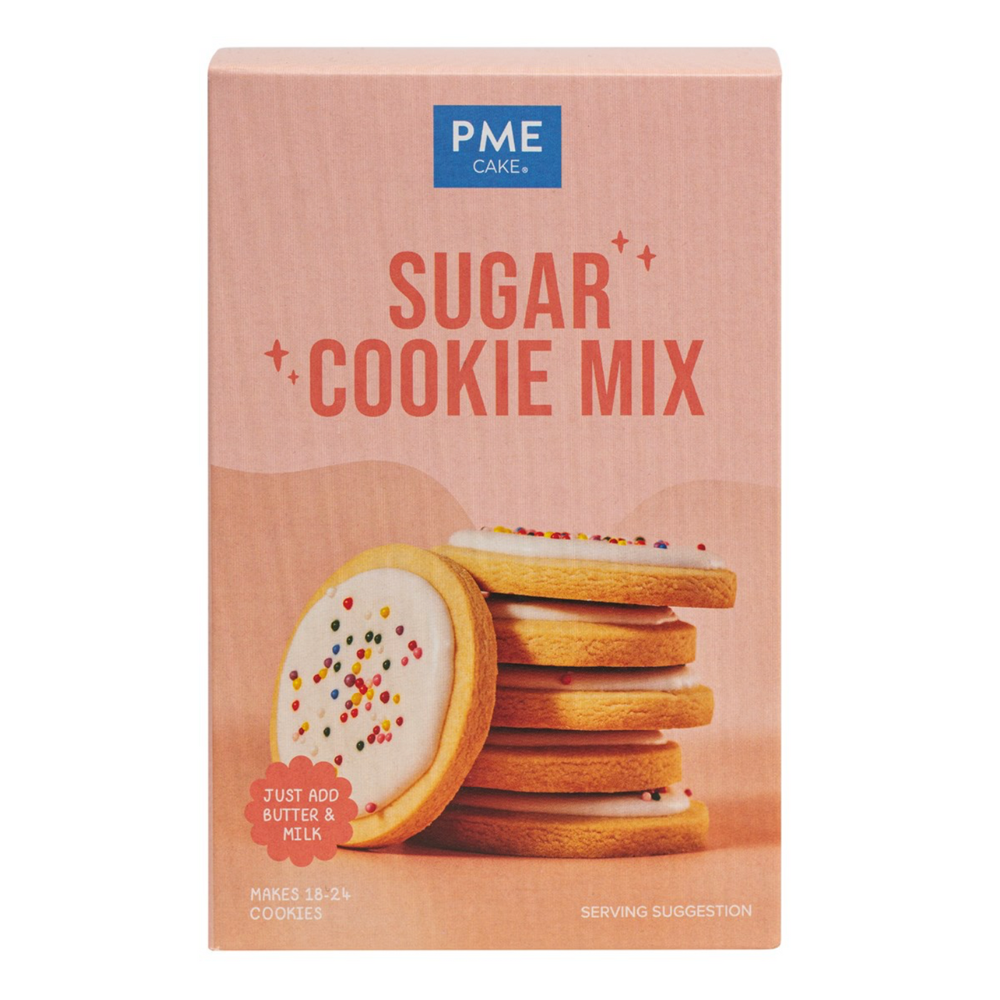 Biscuits ronds glacés réalisés avec le mélange PME Sugar Cookie Mix – 500 g