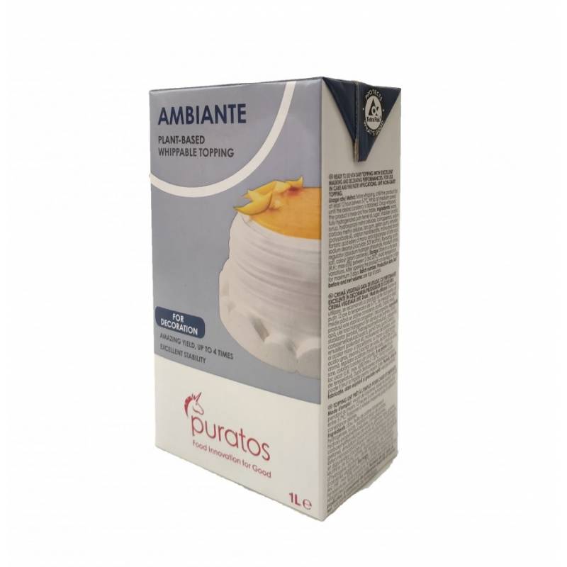 Brique de crème végétale Puratos Ambiante 1L pour décorations pâtissières