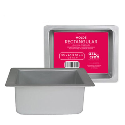 Moule rectangulaire Azucren en aluminium anodisé 30 x 40 x 10 cm pour génoise