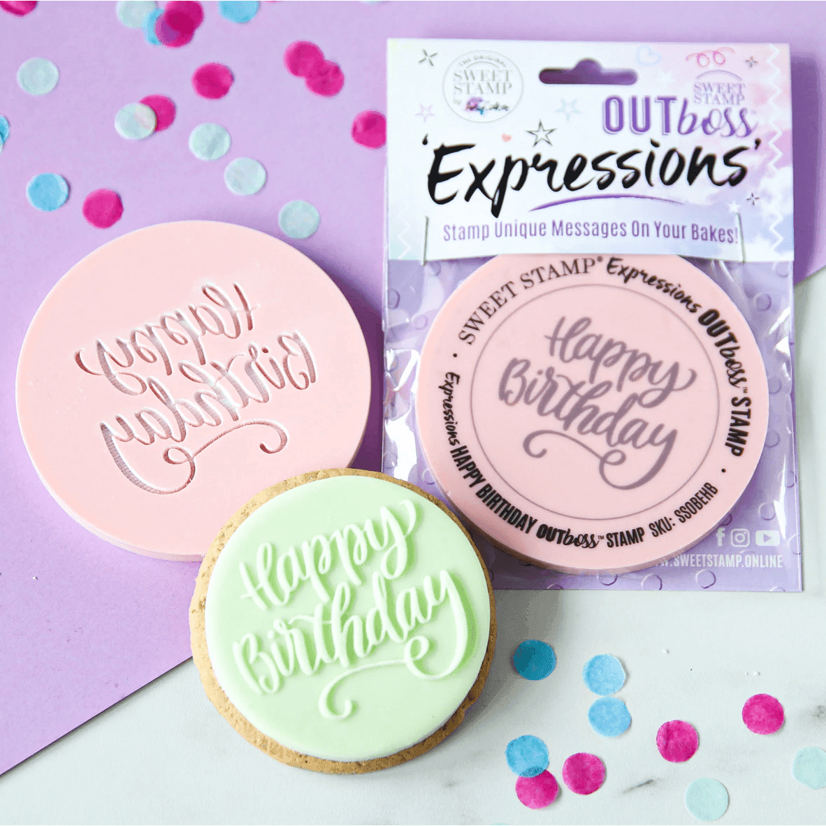 OUTboss - Elegant Happy Birthday - SWEET STAMP