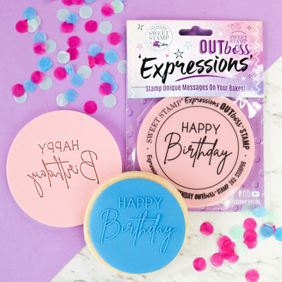 OUTboss - Trendy Happy Birthday - SWEET STAMP