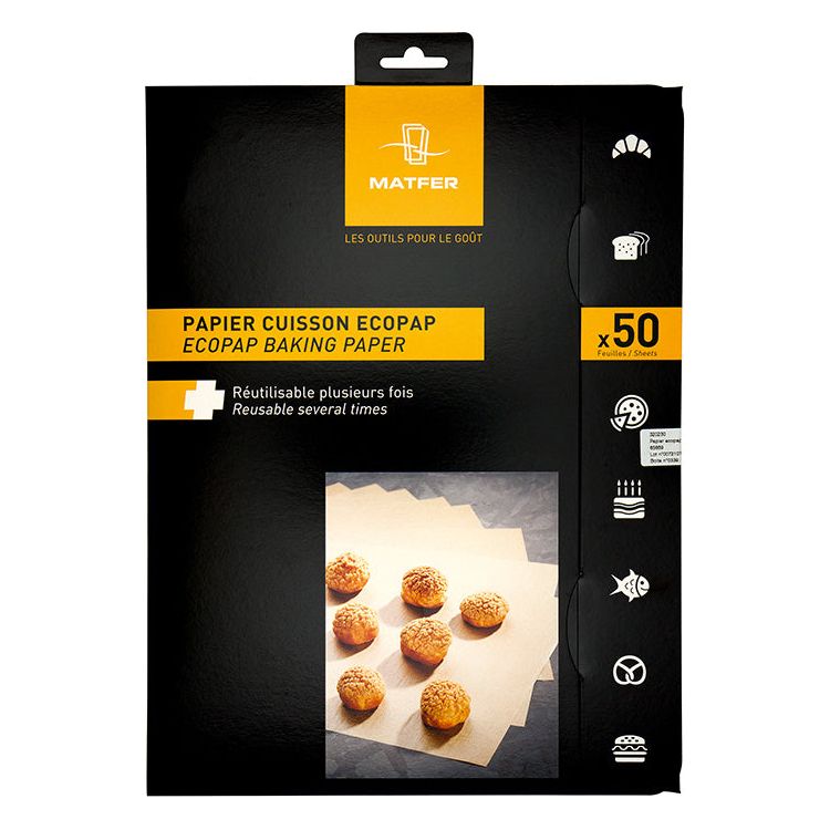 Papier Cuisson Ecopap 40x30 cm - 50 Feuilles Réutilisables