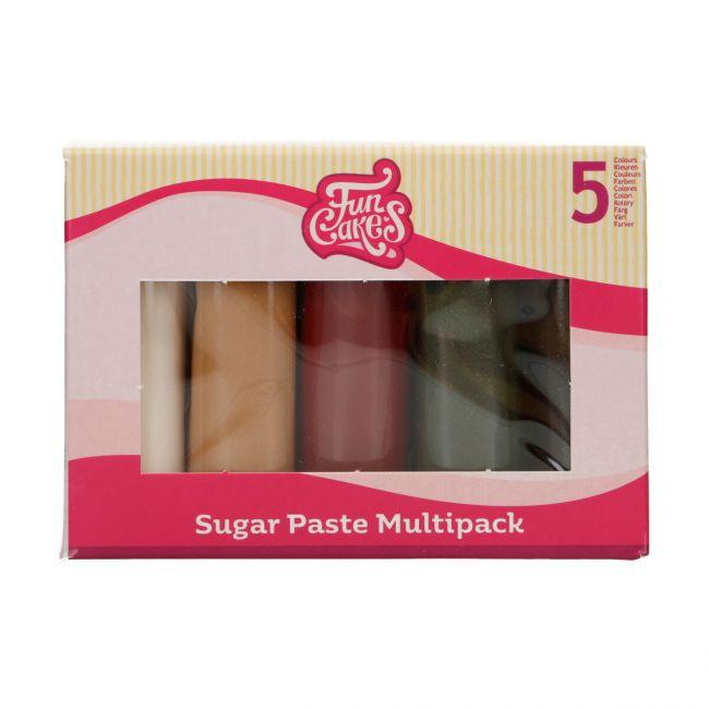Pâte à Sucre Sparkling Palette 5x100g (Avec Paillettes)