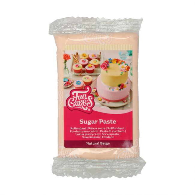 Pâte à sucre beige FunCakes 250g pour gâteau et décoration