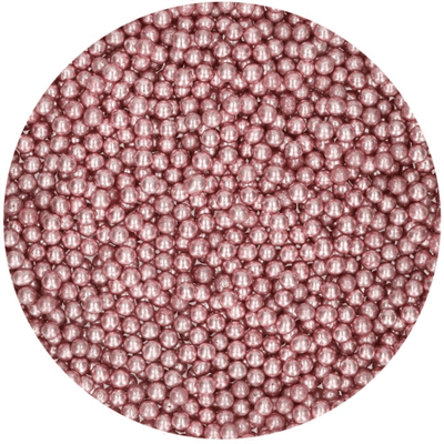 Perles en sucre Medium- Metallic Pink 4mm - FUN CAKES