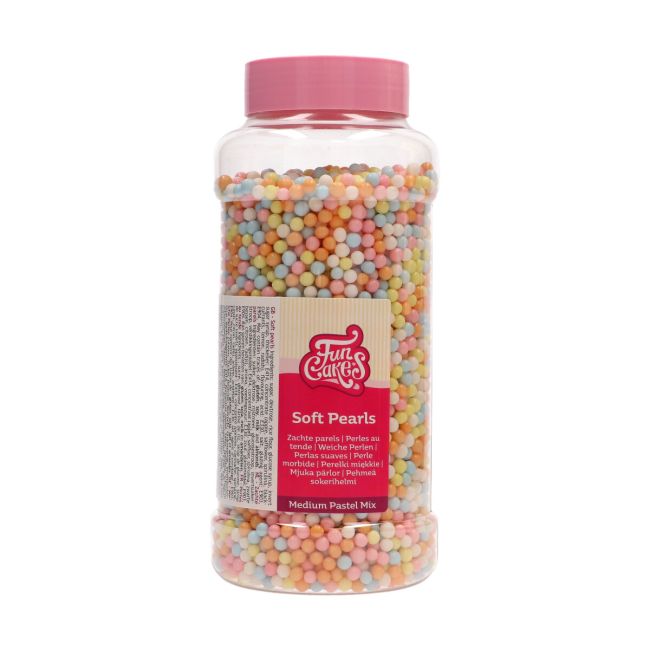 Perles décoratives pastel Soft Pearls FunCakes 5 mm – Pot 600 g