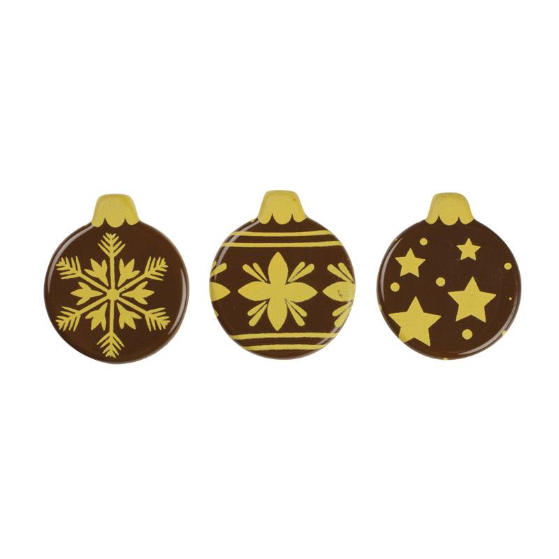 Décor en chocolat noir Azucren Petite Boule Dorée Ø27 mm – Boîte de 135 unités