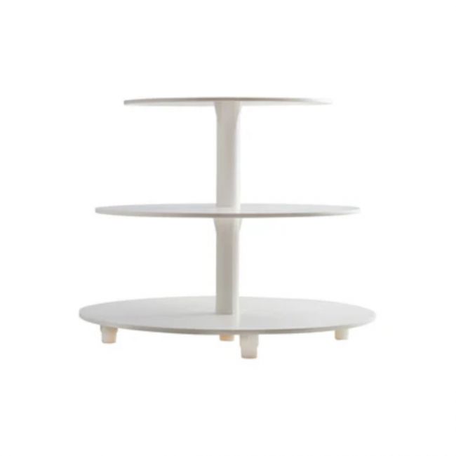Espositore Per Torte A 3 Livelli – Piattini Quadrati In Plastica Bianca Per Dessert, Buffet E Feste - 4