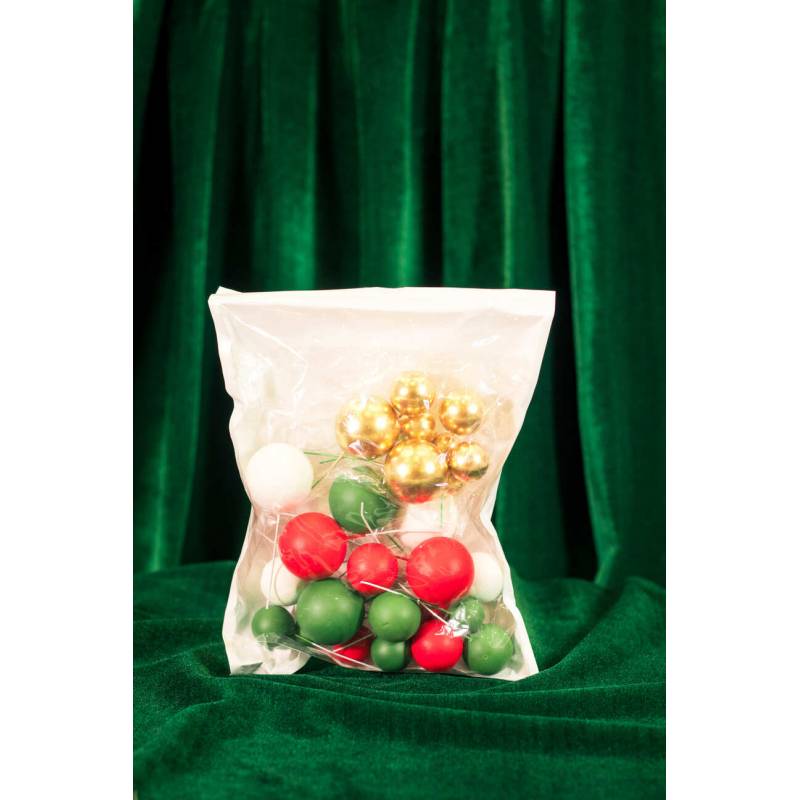 Set/32 Boules Décoratives avec Tiges - NOËL