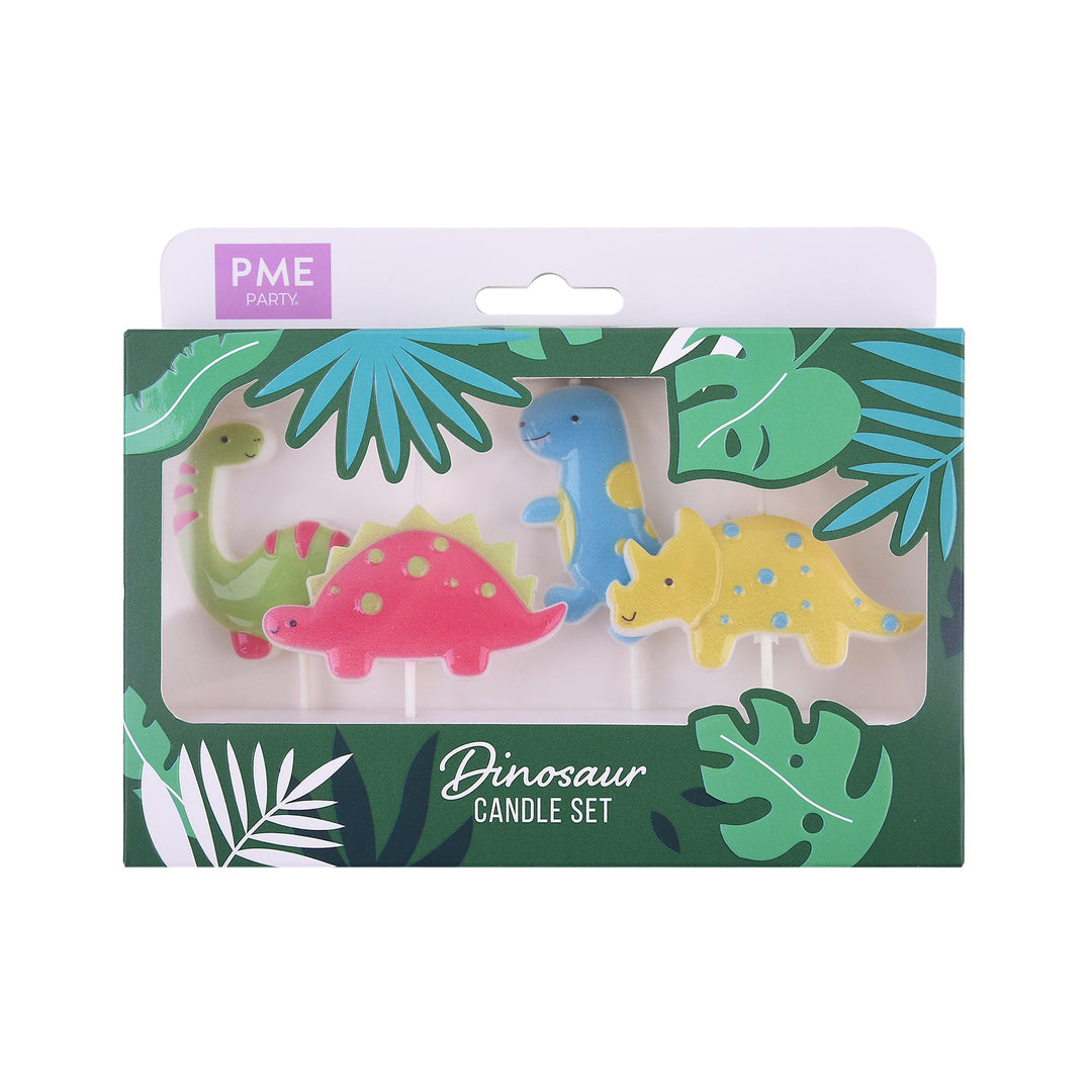 Set de 4 Bougies - Thème Dinosaures