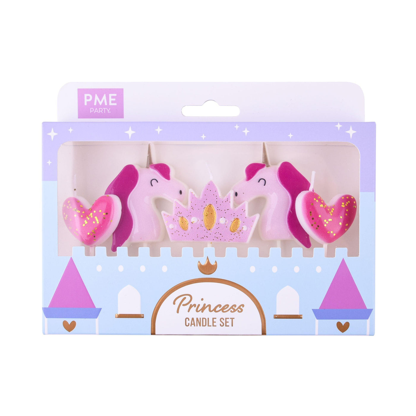 Set de 5 Bougies - Thème Princesse - PME