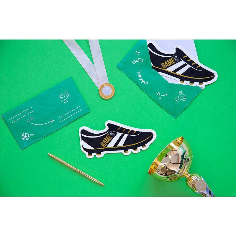 Set de 6 Cartes d'invitations - Crampons de Football - PARTY DECO