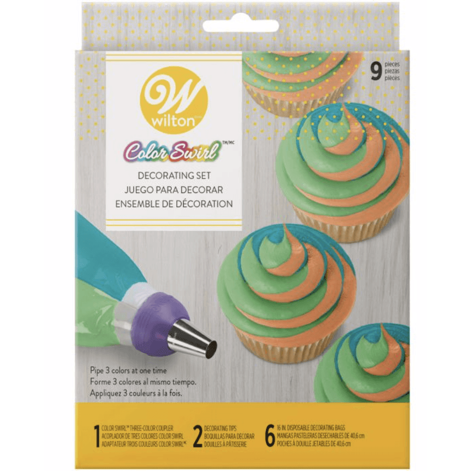 Set Décoratif (Coupleur, 2 douilles et poches à douille) - Wilton