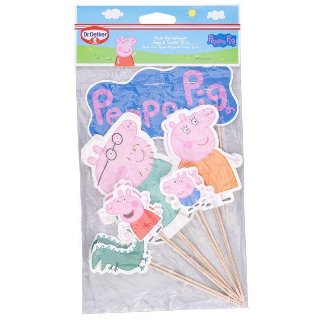 Set/12 Cupcakes Toppers Peppa Pig - DR OETKER