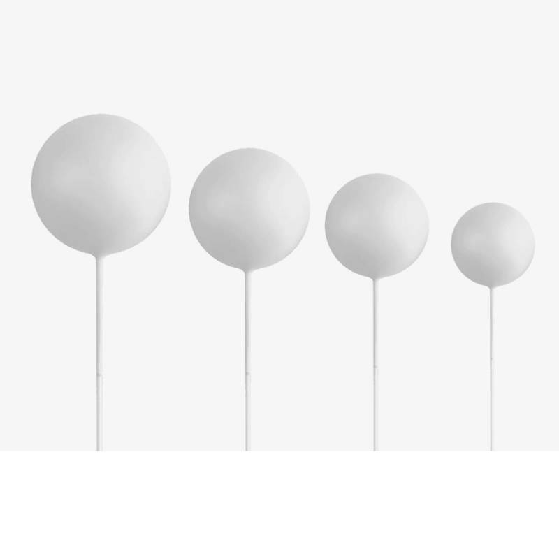 Set/20 Boules en Plastique avec Tiges - Blanc