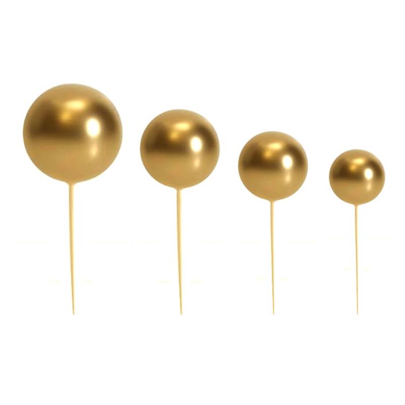 Set/20 Boules en Plastique avec Tiges - Gold