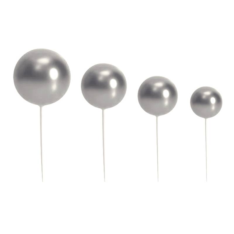 Set/20 Boules en Plastique avec Tiges - SILVER