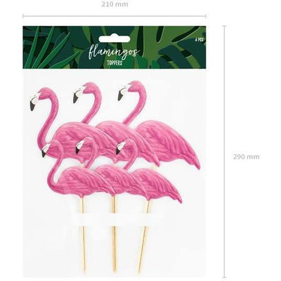 Set/6 Topper Flamingo - PARTY DECO