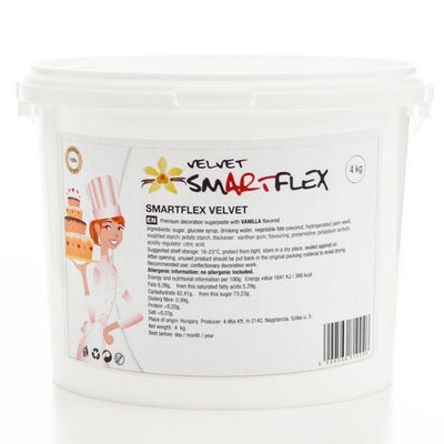 Seau 4 kg pâte à sucre blanche vanille SmartFlex Velours – usage professionnel
