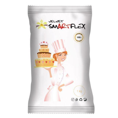 Pâte à sucre blanche 1kg SmartFlex goût vanille – texture velours
