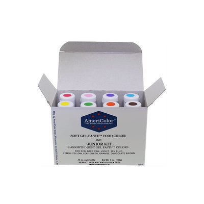 AmeriColor Junior Kit, colorants alimentaires gel, colorant pâtisserie, set 8 couleurs, AmeriColor, colorants sans gluten