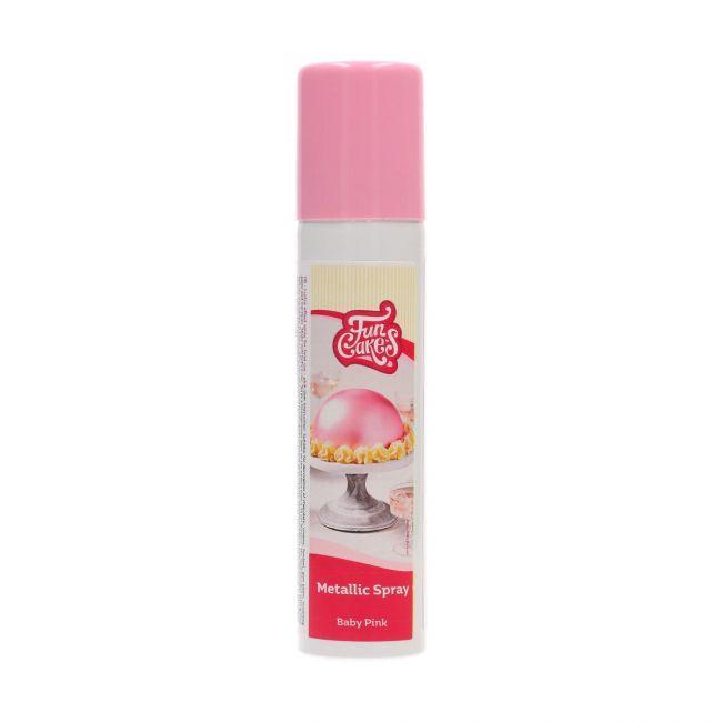 Spray Metallic Baby Pink 100ml - FUN CAKES