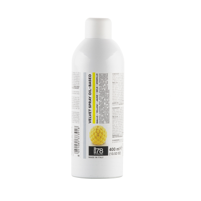 Spray effet velours jaune 400 ml à base d’huile sans beurre de cacao – I78 by Silikomart