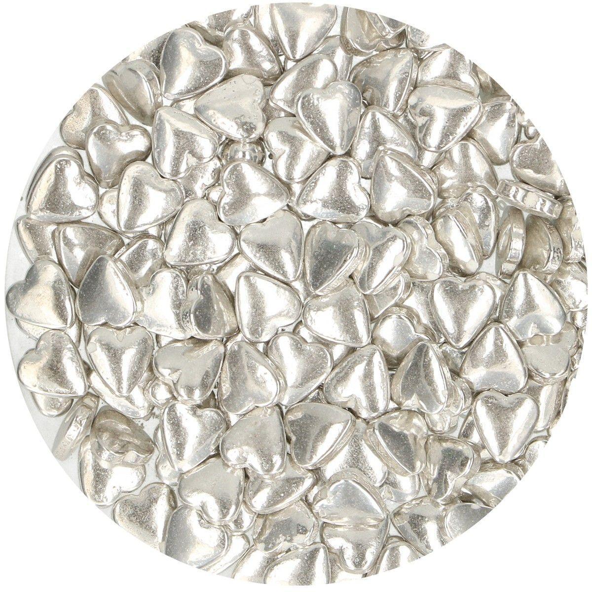 Sprinkles Coeurs Metallic Silver - 80g - FUN CAKES