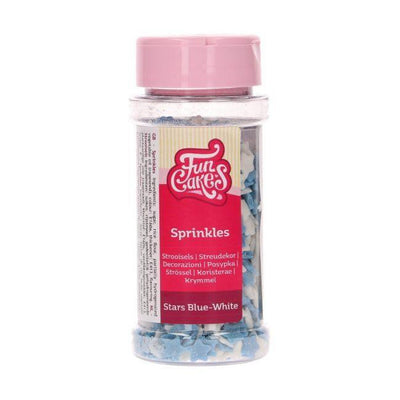 Sprinkles Petites étoiles - Bleu / Blanc 55g - FUN CAKES