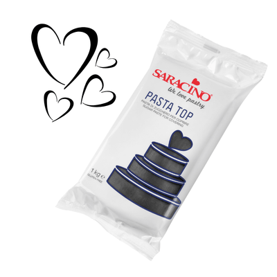 pâte à sucre noire Saracino Pasta Top 1kg