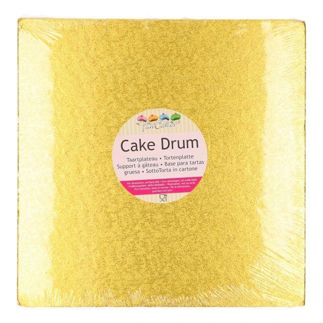 Support à gâteau Carré - GOLD - Drum - 30,5cm - FUN CAKES