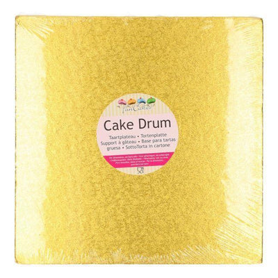 Support à gâteau Carré - GOLD - Drum - 30,5cm - FUN CAKES