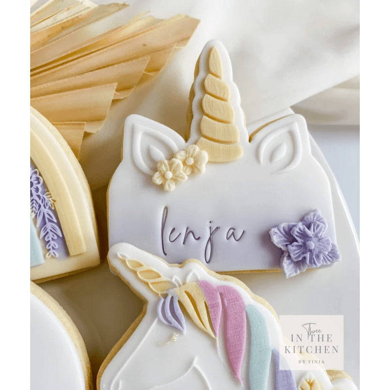 Tampon 3D + Cutter - Banner Licorne - OH MY COOKIE