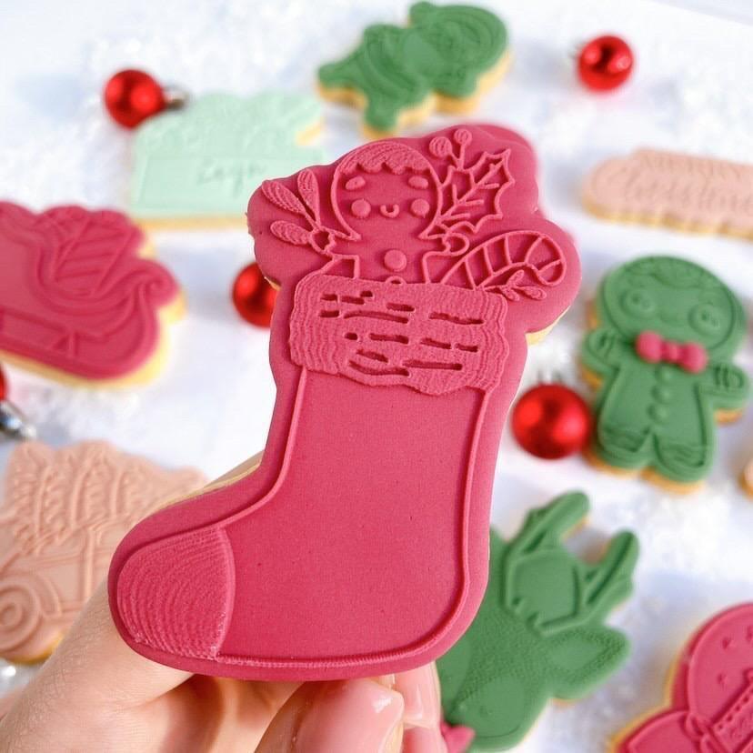 Tampon 3D + Cutter - Chaussette surprise - Patissland